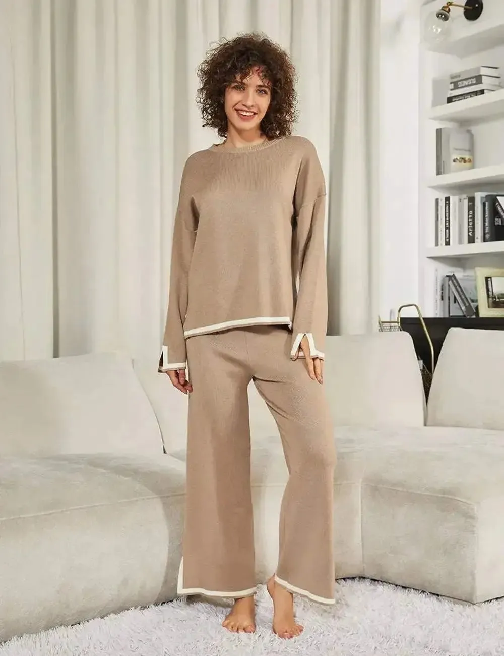 🎉New Product Launch💐– Classy Elastic Knit Lounge Set（50% OFF🔥）