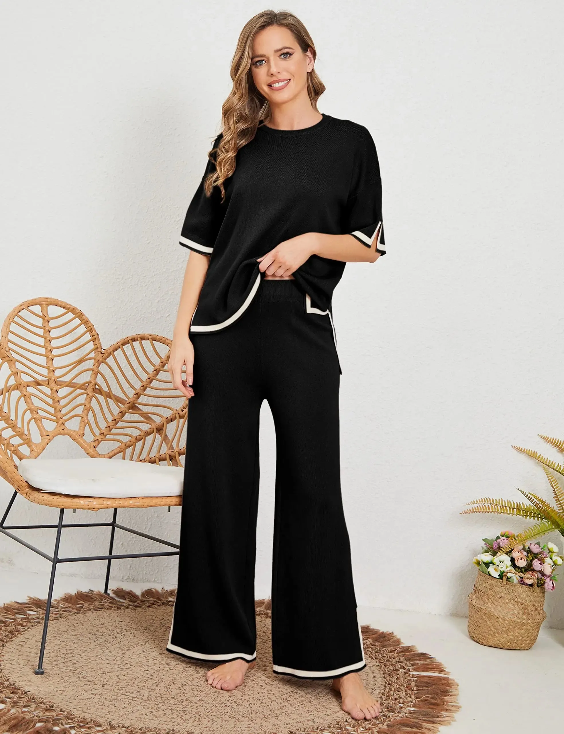 🎉New Product Launch💐– Classy Elastic Knit Lounge Set（50% OFF🔥）