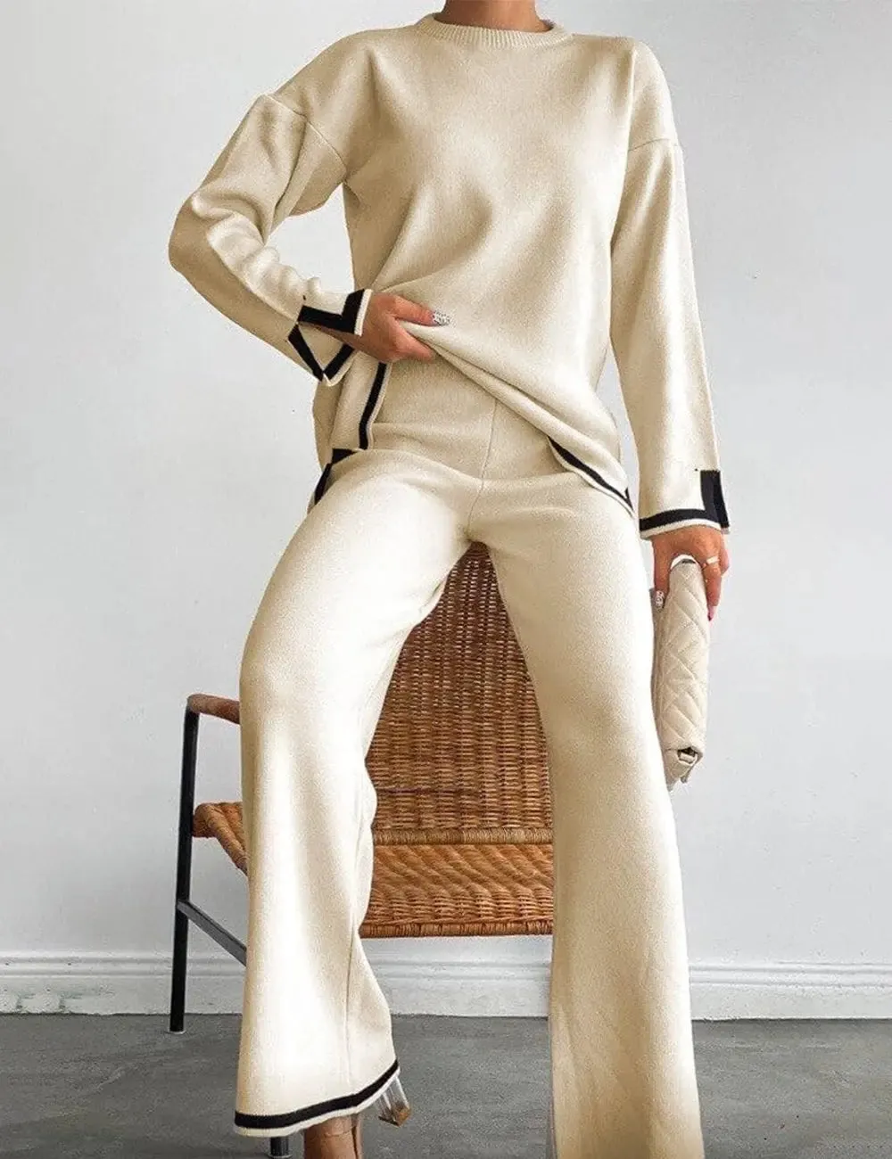 🎉New Product Launch💐– Classy Elastic Knit Lounge Set（50% OFF🔥）