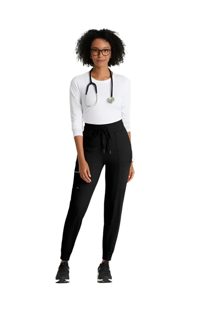 Performance Knit by Barco Pro Knit 5-Pocket Drawcord Waist Jogger Scrub Pant-Petite/Tall