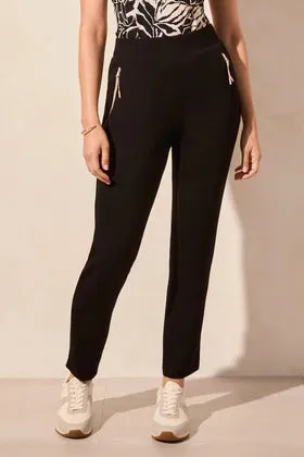 Pull On Ankle Pant w/Pockets-Black