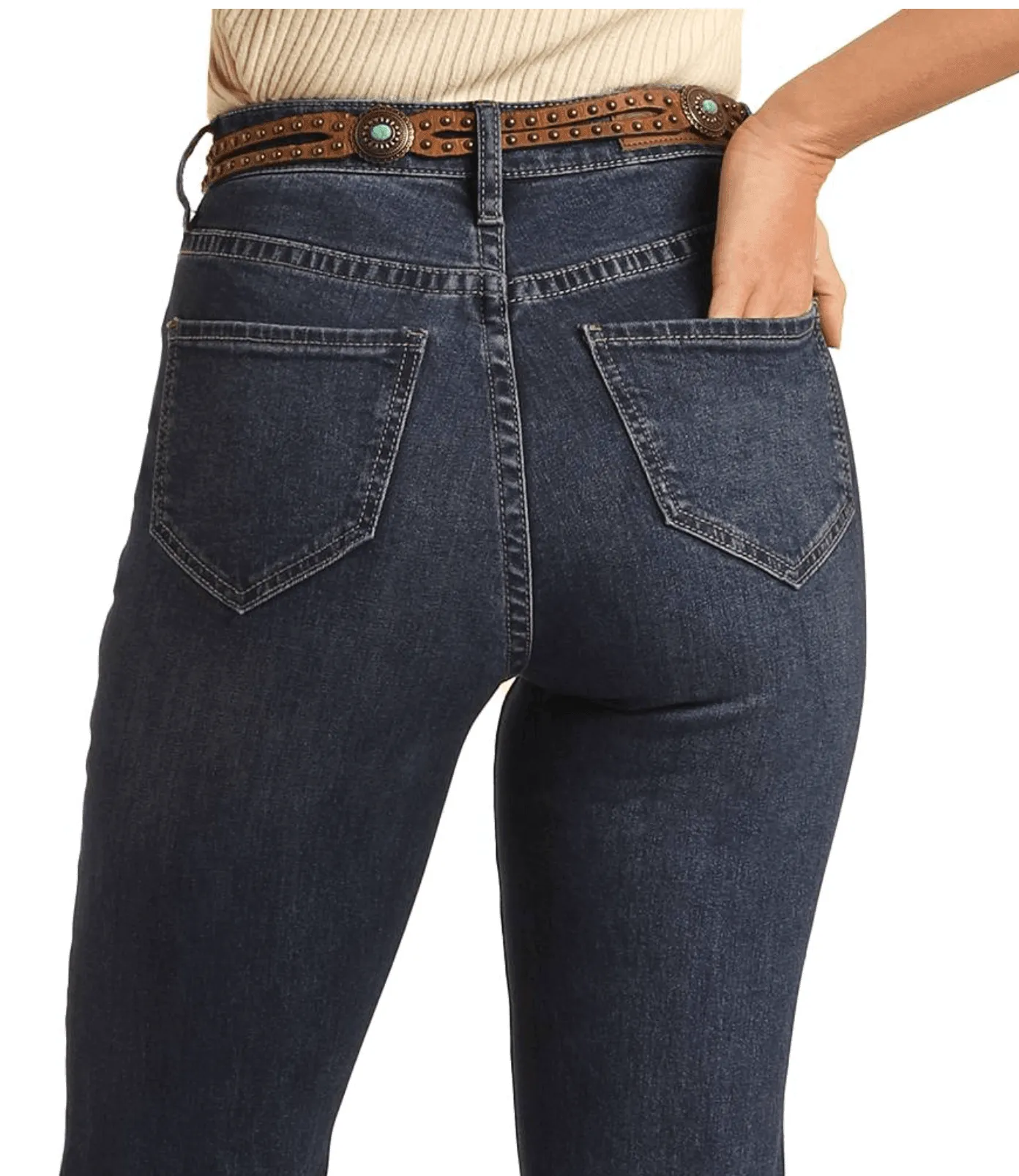Rock & Roll Cowgirl Women's Patch Pocket Trouser Jeans BW5HD03994