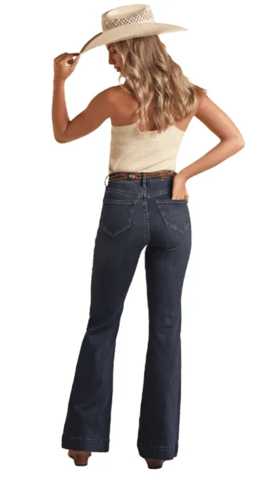 Rock & Roll Cowgirl Women's Patch Pocket Trouser Jeans BW5HD03994