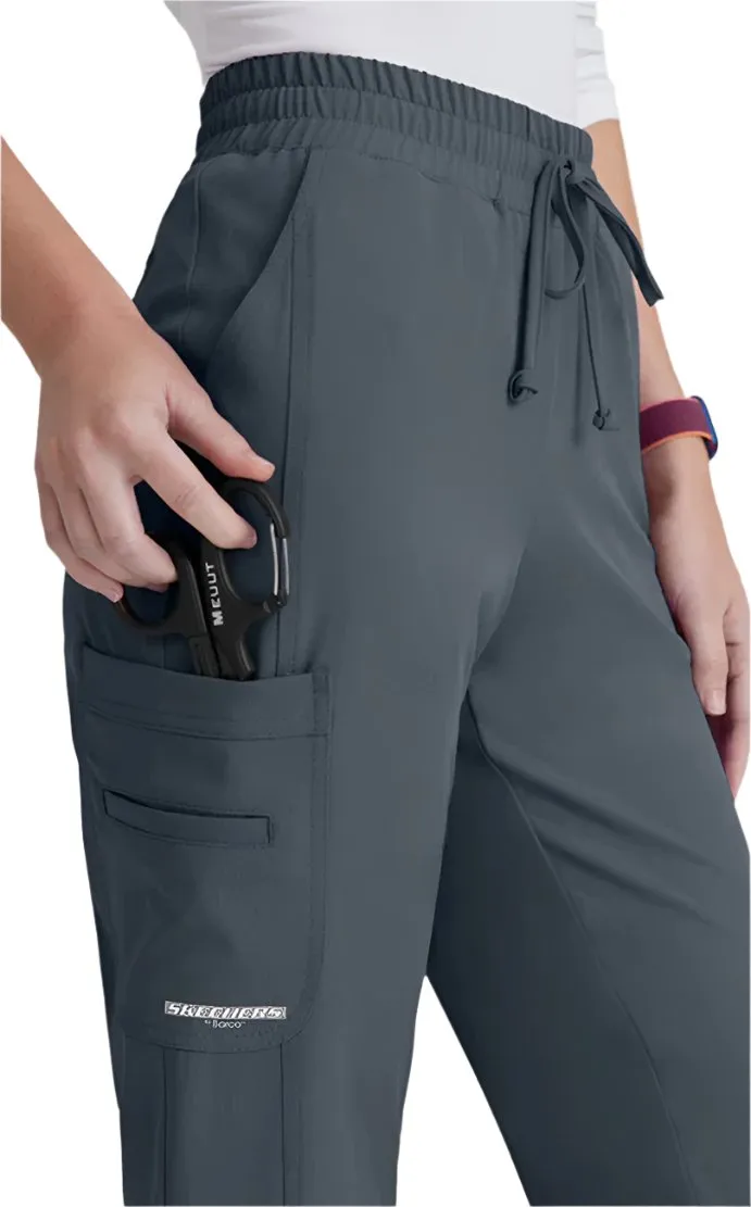 SKECHERS™ by barco Gamma 6-Pocket Mid-Rise Tapered Leg Scrub Pant-Petite