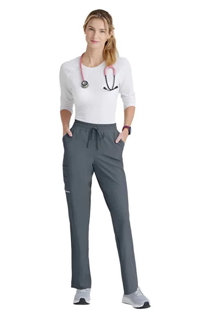 SKECHERS™ by barco Gamma 6-Pocket Mid-Rise Tapered Leg Scrub Pant-Petite