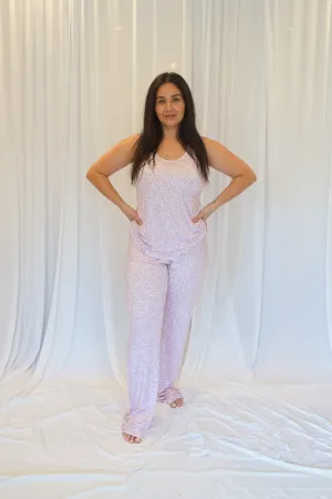 Slinky Cooling Pink Leopard Pajama Pants Set