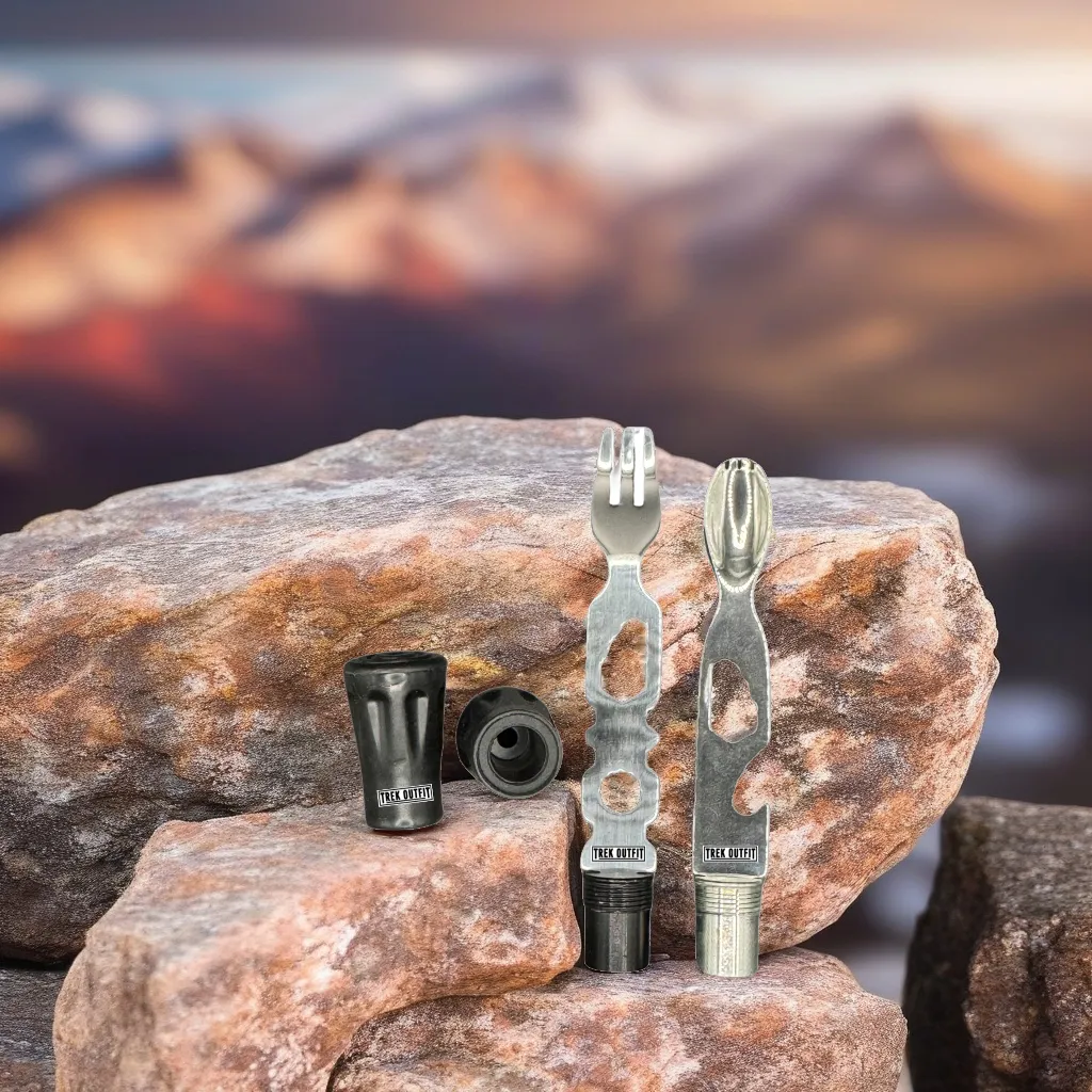 Trek Outfit Fork & Spoon Set with Boot Tips - Compatible with Aluminum Poles