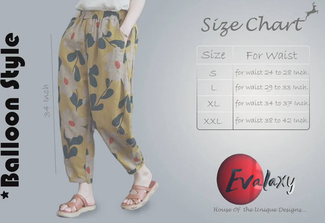 Vintage Abstract Circlel & Yellow Floral Pajama Capri Combo Pack For Womens & Girls(Pack Of 2 Pcs)