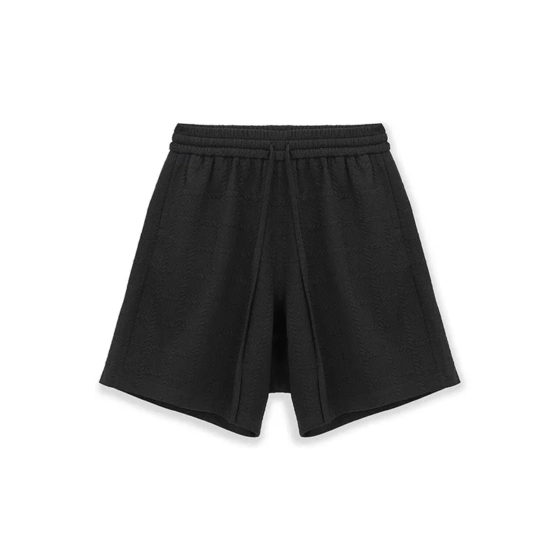 Waffle Fabric Relaxed Baseball Shorts