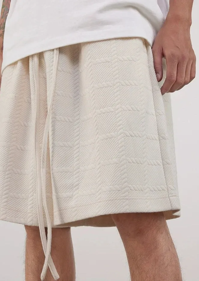 Waffle Fabric Relaxed Baseball Shorts