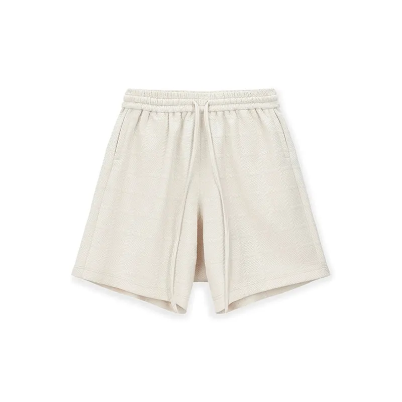 Waffle Fabric Relaxed Baseball Shorts
