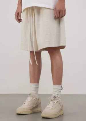 Waffle Fabric Relaxed Baseball Shorts