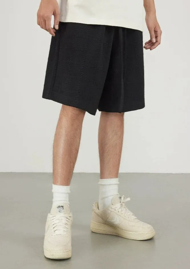 Waffle Fabric Relaxed Baseball Shorts