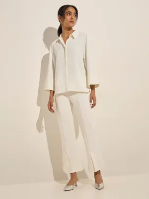 Wardrobe Off-White Slit-Detailed High-Rise Bootcut Trousers